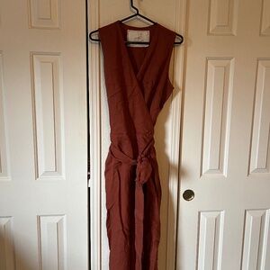 Notperfectlinen Midi TORINO wrap linen jumpsuit